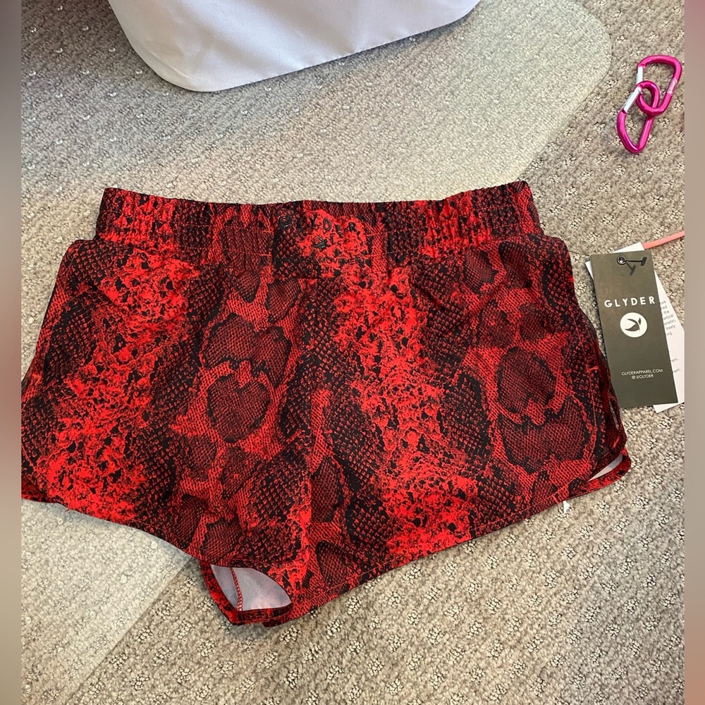 Red athletic shorts